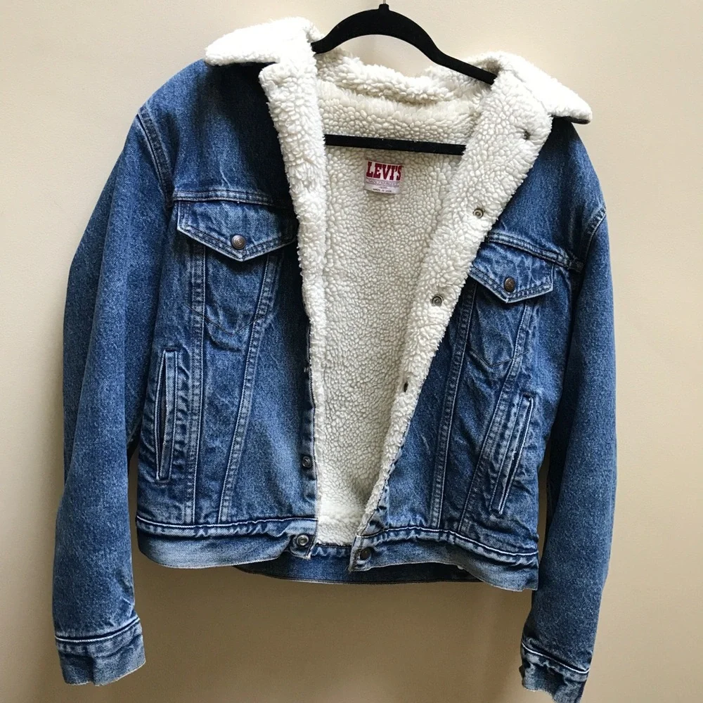 Levi's | Jackets & Coats | Vintage Levis Fur Denim Jacket | Poshmark
